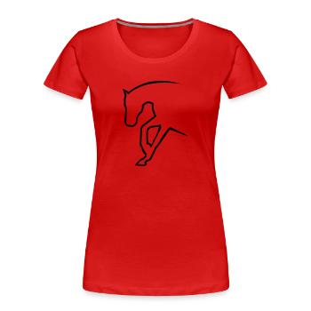Westernpferd - Frauen Premium Bio T-Shirt - Rot - Vorne - Mia (176cm)