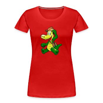 kroko 12 - Frauen Premium Bio T-Shirt - Rot - Vorne - Mia (176cm)