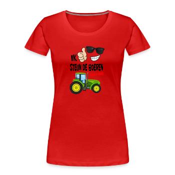 farmers protest with enough is enough for the farmers - Women's Premium Organic T-Shirt - red - Front - Mia (176cm)