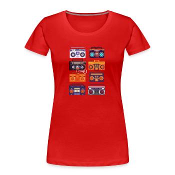 Boombox Retro Vintage Radio Vintage - Frauen Premium Bio T-Shirt - Rot - Vorne - Mia (176cm)