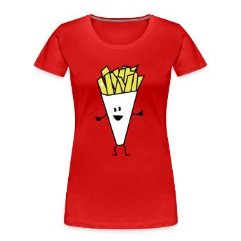 french fries - Frauen Premium Bio T-Shirt - Rot - Vorne - Mia (176cm)