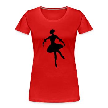 Vektor Balletttänzer Silhouette - Frauen Premium Bio T-Shirt - Rot - Vorne - Mia (176cm)