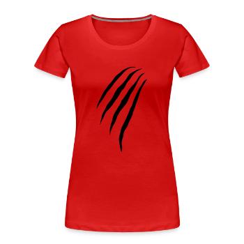 claws - Frauen Premium Bio T-Shirt - Rot - Vorne - Mia (176cm)