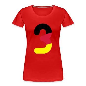 Euro 2012 Allemagne nationale numéro de l'équipe - T-shirt bio Premium Femme - rouge - Devant - Mia (176cm)