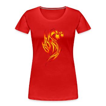 Roter Feuer-Drache - Frauen Premium Bio T-Shirt - Rot - Vorne - Mia (176cm)