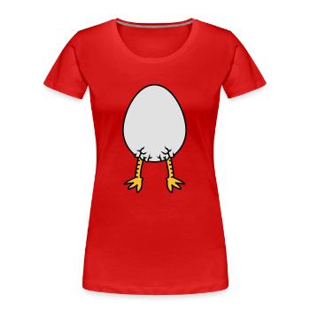 Chick In Egg - T-shirt bio Premium Femme - rouge - Devant - Mia (176cm)