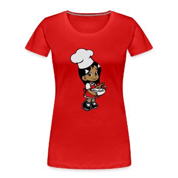 petite fille de cuisine - T-shirt bio Premium Femme - rouge - Devant - Mia (176cm)