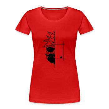 halbe cube-Ananas mit Bart und Sonnenbrille - Frauen Premium Bio T-Shirt - Rot - Vorne - Mia (176cm)