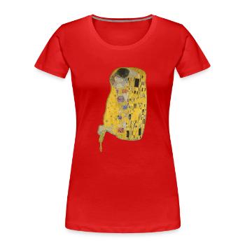 Gustav Klimt The Kiss | The Kiss - Women's Premium Organic T-Shirt - red - Front - Mia (176cm)