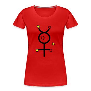 Merkur Symbol - Frauen Premium Bio T-Shirt - Rot - Vorne - Mia (176cm)