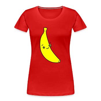 Lustige Banane - Frauen Premium Bio T-Shirt - Rot - Vorne - Mia (176cm)