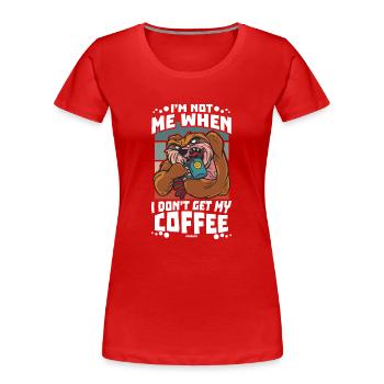 Coffee Espresso Capuccino Office Fun Gift - Women's Premium Organic T-Shirt - red - Front - Mia (176cm)