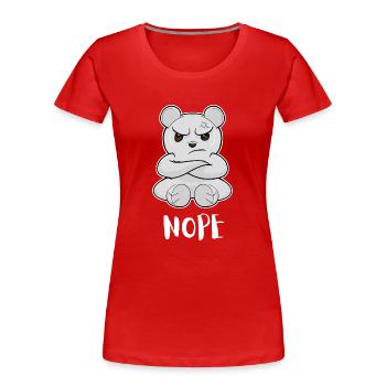 Nope Ours polaire paresseux drôle - T-shirt bio Premium Femme - rouge - Devant - Mia (176cm)