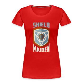 Shield Maiden Vikings Norse - Frauen Premium Bio T-Shirt - Rot - Vorne - Mia (176cm)