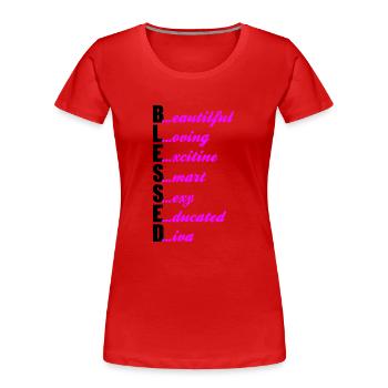 Curvy Girl - Women's Premium Organic T-Shirt - red - Front - Mia (176cm)