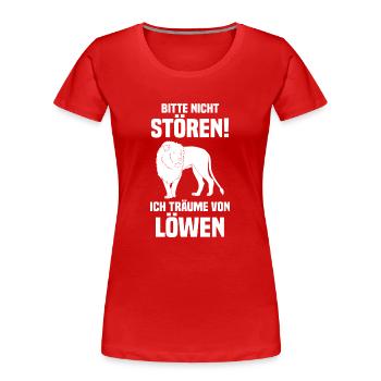 Löwe Löwen - Frauen Premium Bio T-Shirt - Rot - Vorne - Mia (176cm)