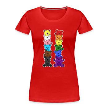 Pride Progress Flag Bears for Equality - Women's Premium Organic T-Shirt - red - Front - Mia (176cm)