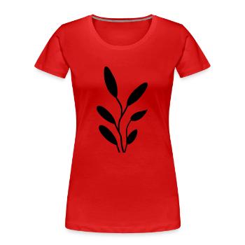 Blume mit Stiel - Frauen Premium Bio T-Shirt - Rot - Vorne - Mia (176cm)