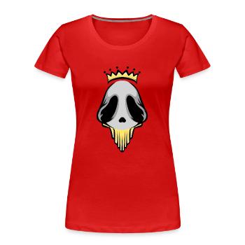 Alienkönig Logo - Frauen Premium Bio T-Shirt - Rot - Vorne - Mia (176cm)