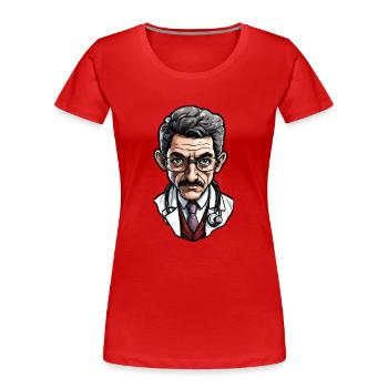 Médecin / professionnel de la santé / médecin / profession / spécialiste - T-shirt bio Premium Femme - rouge - Devant - Mia (176cm)