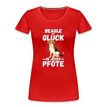 Chien Beagle - T-shirt bio Premium Femme - rouge - Devant - Mia (176cm)