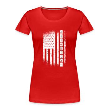 Gift for Mahjong Fans - Women's Premium Organic T-Shirt - red - Front - Mia (176cm)