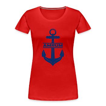 Amrum Anker Nordsee Ebbe Flut - Frauen Premium Bio T-Shirt - Rot - Vorne - Mia (176cm)