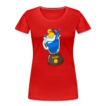 Mixer-Ente - Frauen Premium Bio T-Shirt - Rot - Vorne - Mia (176cm)