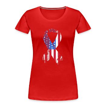 Multiple Sklerose MS - Frauen Premium Bio T-Shirt - Rot - Vorne - Mia (176cm)