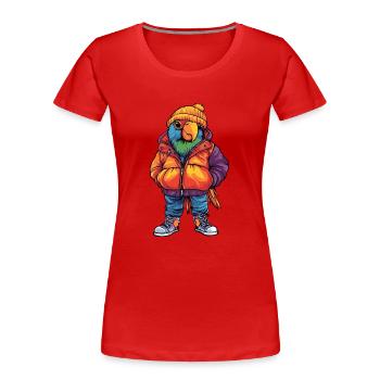 Papagai Fashion Winter - Frauen Premium Bio T-Shirt - Rot - Vorne - Mia (176cm)