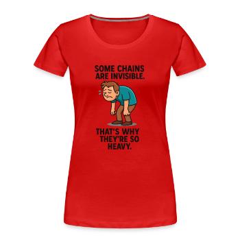 0007 invisible chains - Frauen Premium Bio T-Shirt - Rot - Vorne - Mia (176cm)