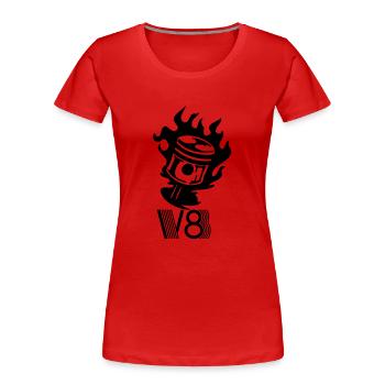 v8_motor_power_muscle_car - Women's Premium Organic T-Shirt - red - Front - Mia (176cm)