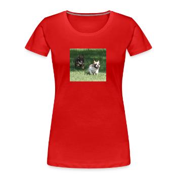 Angel and Wanda our French Bulldogs - Women's Premium Organic T-Shirt - red - Front - Mia (176cm)