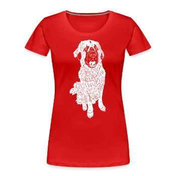 Leonberger Mix - Frauen Premium Bio T-Shirt - Rot - Vorne - Mia (176cm)