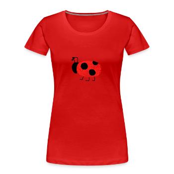 La coccinelle rouge porte chance à l’ADN des empreintes digitales - T-shirt bio Premium Femme - rouge - Devant - Mia (176cm)