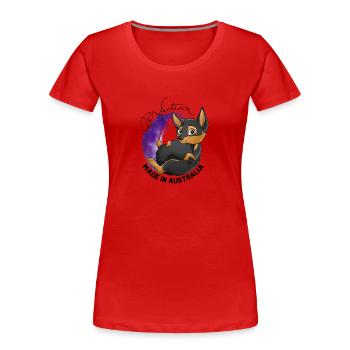 Kelpie Galaxie - Black Fire - Women's Premium Organic T-Shirt - red - Front - Mia (176cm)