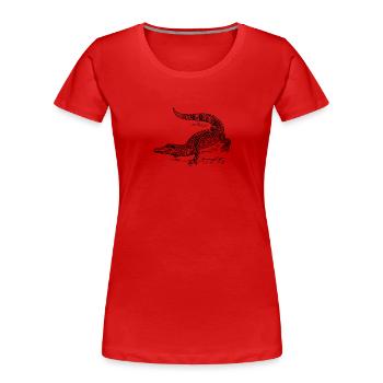 kroko 58 - Frauen Premium Bio T-Shirt - Rot - Vorne - Mia (176cm)