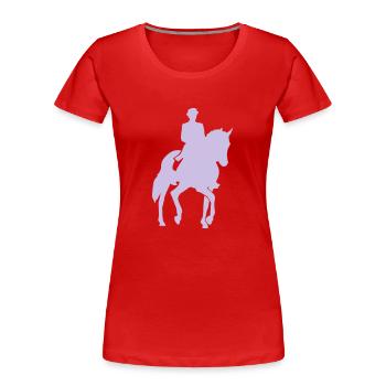 Dressur - Frauen Premium Bio T-Shirt - Rot - Vorne - Mia (176cm)