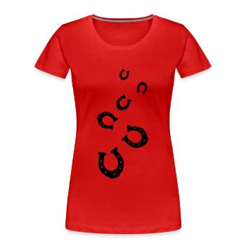 Horseshoe Icon - Women's Premium Organic T-Shirt - red - Front - Mia (176cm)