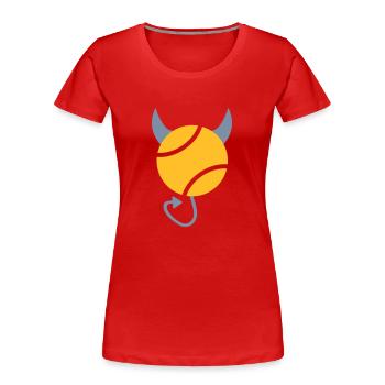 Tennis Devil - T-shirt bio Premium Femme - rouge - Devant - Mia (176cm)