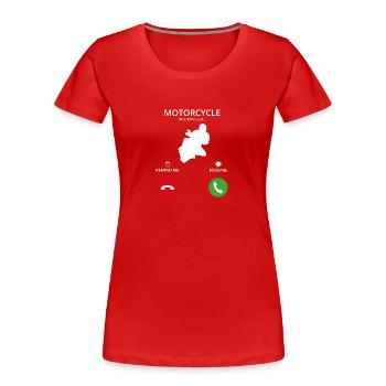 Call Mobile Anruf bike motorcycle motorrad - Frauen Premium Bio T-Shirt - Rot - Vorne - Mia (176cm)