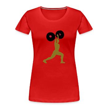 Gewichtheben - Frauen Premium Bio T-Shirt - Rot - Vorne - Mia (176cm)