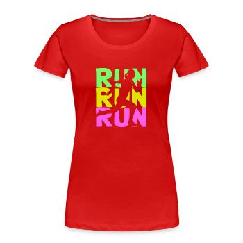 RUN Frau Silhouette - Frauen Premium Bio T-Shirt - Rot - Vorne - Mia (176cm)