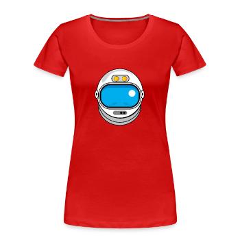 Spacehelmet - Frauen Premium Bio T-Shirt - Rot - Vorne - Mia (176cm)