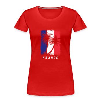 Drapeau de la France Look en détresse Drapeau français - T-shirt bio Premium Femme - rouge - Devant - Mia (176cm)