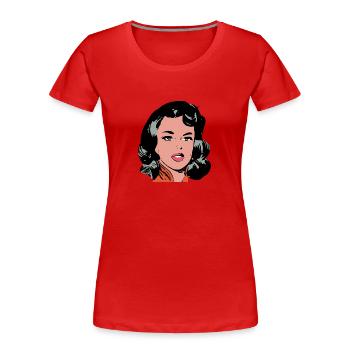 Pop Art Frau - Frauen Premium Bio T-Shirt - Rot - Vorne - Mia (176cm)