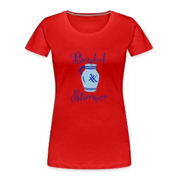 Bembel Stürmer #Frankfurt #Fussball #Bembel - Frauen Premium Bio T-Shirt - Rot - Vorne - Mia (176cm)