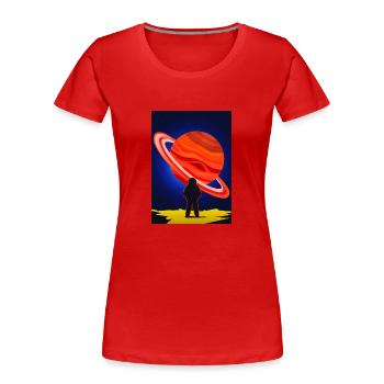 Planet - Women's Premium Organic T-Shirt - red - Front - Mia (176cm)
