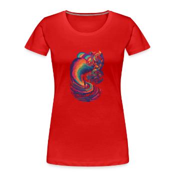 Trippy Regenbogen Pfad in den Wolken - Frauen Premium Bio T-Shirt - Rot - Vorne - Mia (176cm)
