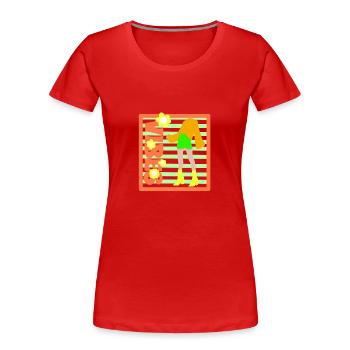 Bonnes ondes positives - T-shirt bio Premium Femme - rouge - Devant - Mia (176cm)